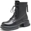 Buy (W) Boot Exull EsQ Kulit Sintetik Tapak Tebal Zipper Belakang 'Hitam Hangat' 7218602760