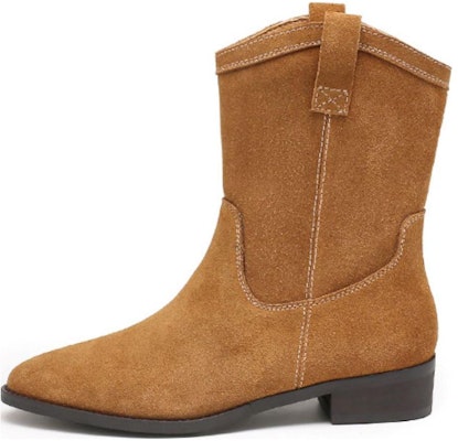 (Women) Exull Esquire Leather Pointed Toe Block Heel Ankle Boots 'Camel' 7218612696 Buy (Women) Exull Esquire Leather Pointed Toe Block Heel Ankle Boots 'Camel' 7218612696