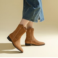 (W) Botas de Tobillo de Cuero Exull Esquire Punta Fina Tacón Ancho 'Camel' 7218612696 Shop (W) Botas de Tobillo de Cuero Exull Esquire Punta Fina Tacón Ancho 'Camel' 7218612696