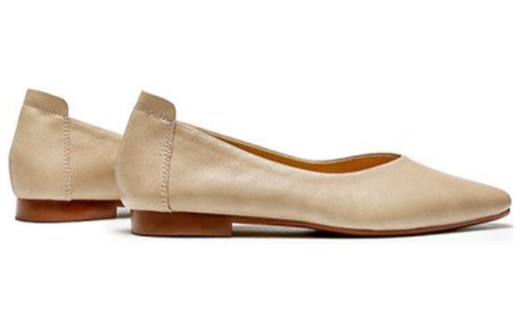 Order (W) Exull Esquire PU Hujung Runcing 'Flat Kasual Aprikot' 72I7002181