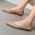 (W) Exull Esquire PU Hujung Runcing 'Flat Kasual Aprikot' 72I7002181