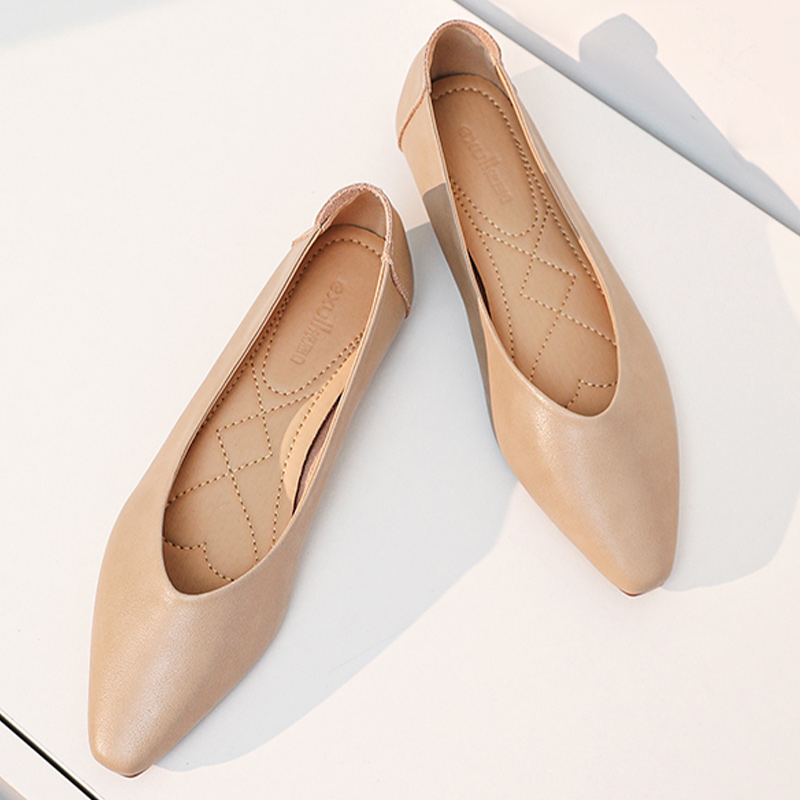 Shop (W) Exull Esquire PU Hujung Runcing 'Flat Kasual Aprikot' 72I7002181