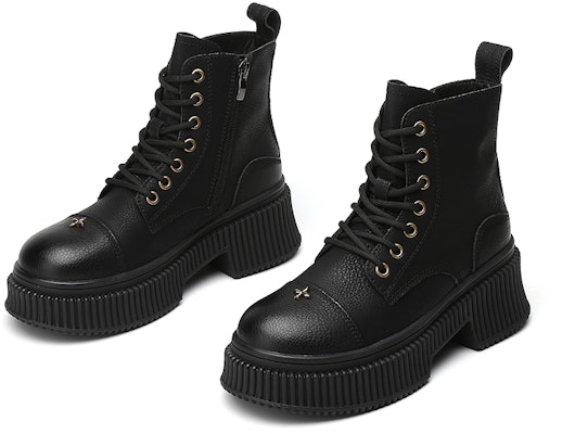 (W) Exull绅士厚底羊羔毛短靴英伦风马丁靴 8318604760 4