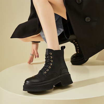 (W) Exull绅士厚底羊羔毛短靴英伦风马丁靴 8318604760 11