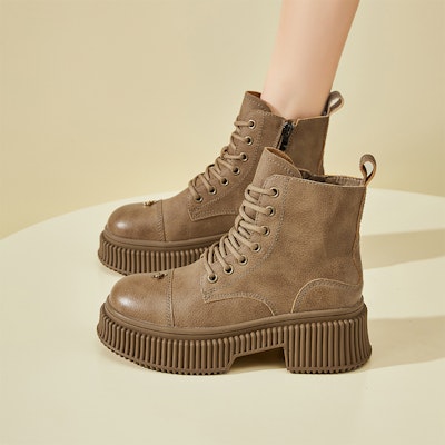 (W) Exull绅士厚底羊羔毛短靴英伦风马丁靴 8318604760 Shop (W) Exull绅士厚底羊羔毛短靴英伦风马丁靴 8318604760