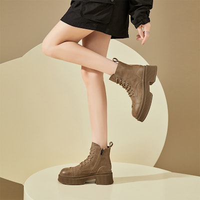 (W) Exull绅士厚底羊羔毛短靴英伦风马丁靴 8318604760 Details for (W) Exull绅士厚底羊羔毛短靴英伦风马丁靴 8318604760