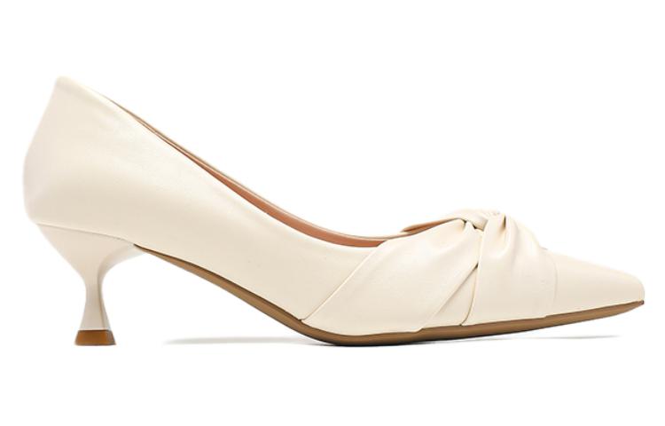 Order (W) Exull Esquire Heels Kulit Sintetis 5cm Beige Toe Lancip Elegan Perancis 7315000571