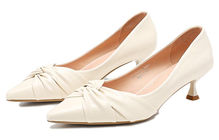 Lookbook (W) Exull Esquire Heels Kulit Sintetis 5cm Beige Toe Lancip Elegan Perancis 7315000571