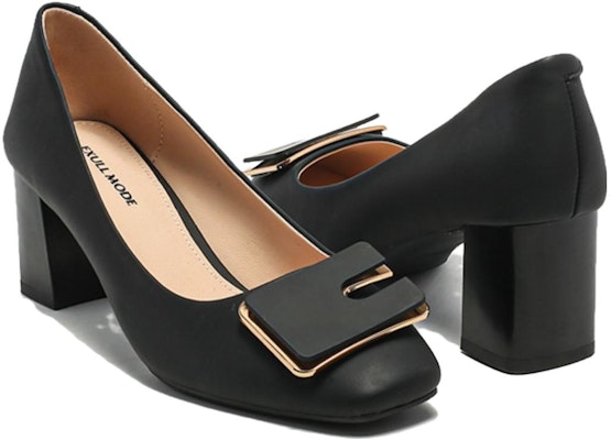 (W) EXULL Esse Q 'Tacones Altos Negros con Punta Cuadrada y Diseño Acolchado' 1315005860 Order (W) EXULL Esse Q 'Tacones Altos Negros con Punta Cuadrada y Diseño Acolchado' 1315005860