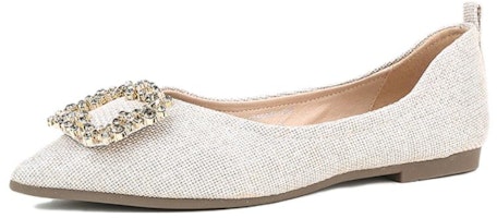 (Women) Exull Esse Q Fabric Pointed Toe Slip-On 'Apricot' 72I7013381 (Women) Exull Esse Q Fabric Pointed Toe Slip-On 'Apricot' 72I7013381