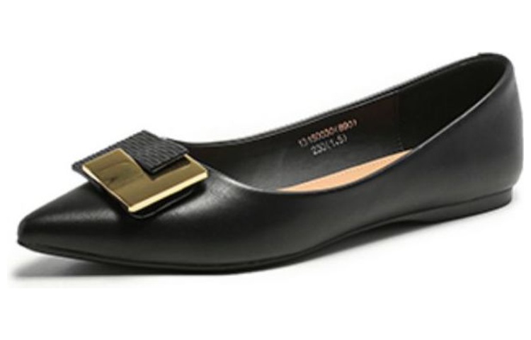 (W) Exull Esse Q Synth Leather Flat 'French Low Heel Pointed Toe'