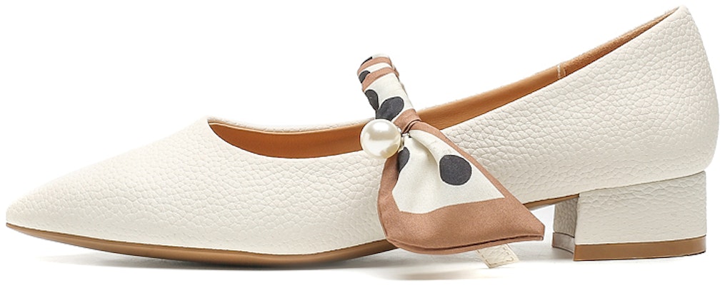 (Women) EXULL Essence Chunky Heel 3cm 'Beige White' 'French Pointed Toe Pearl Elegant' 7217005571 Buy (Women) EXULL Essence Chunky Heel 3cm 'Beige White' 'French Pointed Toe Pearl Elegant' 7217005571