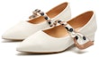 Lookbook (W) EXULL Essence Tumit Tinggi Chunky 3cm 'Beige Putih' 'Hujung Runcing Mutiara Elegan' 7217005571
