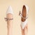 (W) EXULL Essence Tumit Tinggi Chunky 3cm 'Beige Putih' 'Hujung Runcing Mutiara Elegan' 7217005571