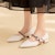 (W) EXULL Essence Tumit Tinggi Chunky 3cm 'Beige Putih' 'Hujung Runcing Mutiara Elegan' 7217005571
