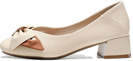 (Women) Exull Essie Q 'Beige Chunky Heel' 1315002771 (Women) Exull Essie Q 'Beige Chunky Heel' 1315002771