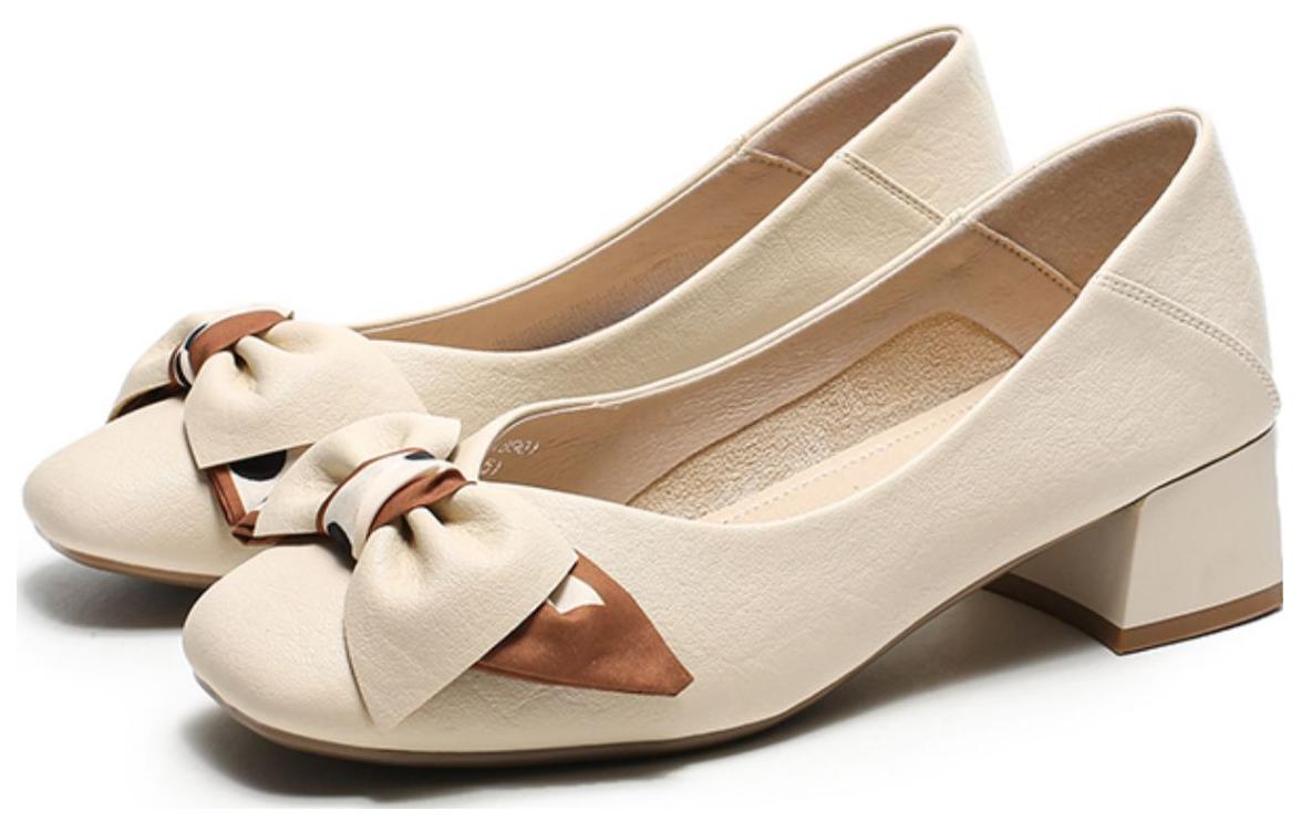 Lookbook (W) (女性用) Exull Essie Q『ベージュ チャンキーヒール』1315002771 1315002771