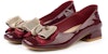 (W) EXULL Essie Q 'Kasut Tumit Blok Hidung Segi Burgundy' 1215002319