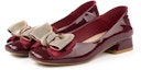 Lookbook (W) EXULL Essie Q 'Kasut Tumit Blok Hidung Segi Burgundy' 1215002319