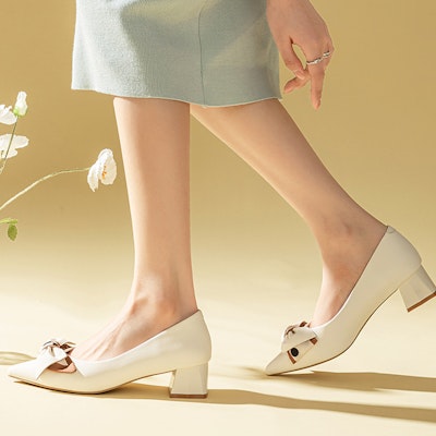 (Women) Exull Essq 'White Bow Commute Chunky Heel' 7315002270 Lookbook (Women) Exull Essq 'White Bow Commute Chunky Heel' 7315002270