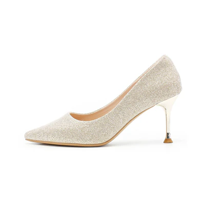 (W) EXULL Evie Q 'Light Gold French Crystal Stiletto Pumps'