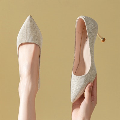 (Women) EXULL Evie Q 'Light Gold French Crystal Stiletto Pumps' 1315006404 Details for (Women) EXULL Evie Q 'Light Gold French Crystal Stiletto Pumps' 1315006404