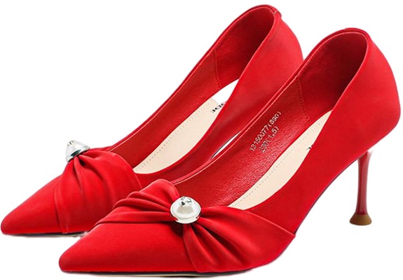 (Women) Exull EVISU Pointed Toe Stiletto 'Red' 1315007710 Order (Women) Exull EVISU Pointed Toe Stiletto 'Red' 1315007710