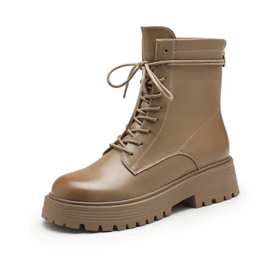 (W) Exull Fashion Platform Lace-Up Boot 'Short Black'