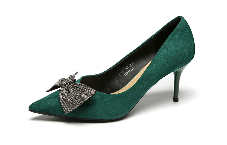 Order EXULL 依思Q PU 晚風溫柔尖頭淺口 細跟 高跟鞋 7cm 女款 綠色