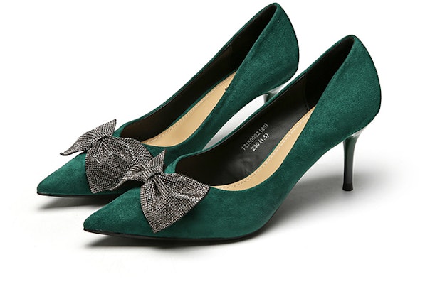 EXULL 依思Q PU 晚風溫柔尖頭淺口 細跟 高跟鞋 7cm 女款 綠色 Lookbook EXULL 依思Q PU 晚風溫柔尖頭淺口 細跟 高跟鞋 7cm 女款 綠色