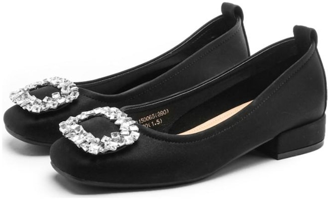 (Women) Exull isQ 'Black Square Toe Rhinestone Buckle Chunky Heel' 1315006560 Lookbook (Women) Exull isQ 'Black Square Toe Rhinestone Buckle Chunky Heel' 1315006560