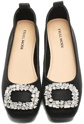 (Women) Exull isQ 'Black Square Toe Rhinestone Buckle Chunky Heel' 1315006560 Details for (Women) Exull isQ 'Black Square Toe Rhinestone Buckle Chunky Heel' 1315006560