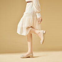 (W) Exull IsQ 针织圆头一脚蹬‘休闲米色’ 73170062 1