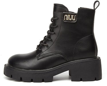 (W) エクサレIsQレザー厚底マーチンブーツ(サイドジップ無地) 1318608960 Buy (W) エクサレIsQレザー厚底マーチンブーツ(サイドジップ無地) 1318608960