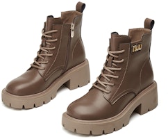 EXULL 依思Q 皮革 厚底英倫側拉鏈純色 短筒 馬丁靴 5.2cm 女款 8