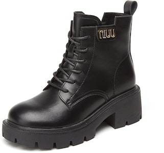 (W) エクサレIsQレザー厚底マーチンブーツ(サイドジップ無地) 1318608960 Order (W) エクサレIsQレザー厚底マーチンブーツ(サイドジップ無地) 1318608960