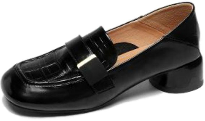 (Women) EXULL IsQ Leather Mule 'Metal Buckle Chunky Heel Black' 12I7101660 Buy (Women) EXULL IsQ Leather Mule 'Metal Buckle Chunky Heel Black' 12I7101660