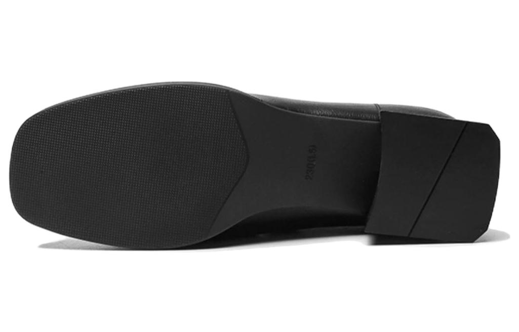 (W) Exull IsQ Leather Zip Square-Toe Ankle Boots 'Black' 圖 2