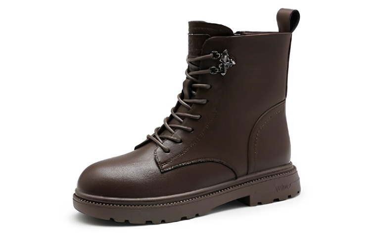 (W) Exull Issey Q Martin Boots 'Carved Floral Lace-Up Brown'