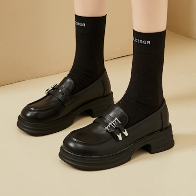 (W) Exull Loafer 'Platform Hitam British' 7317102660 1