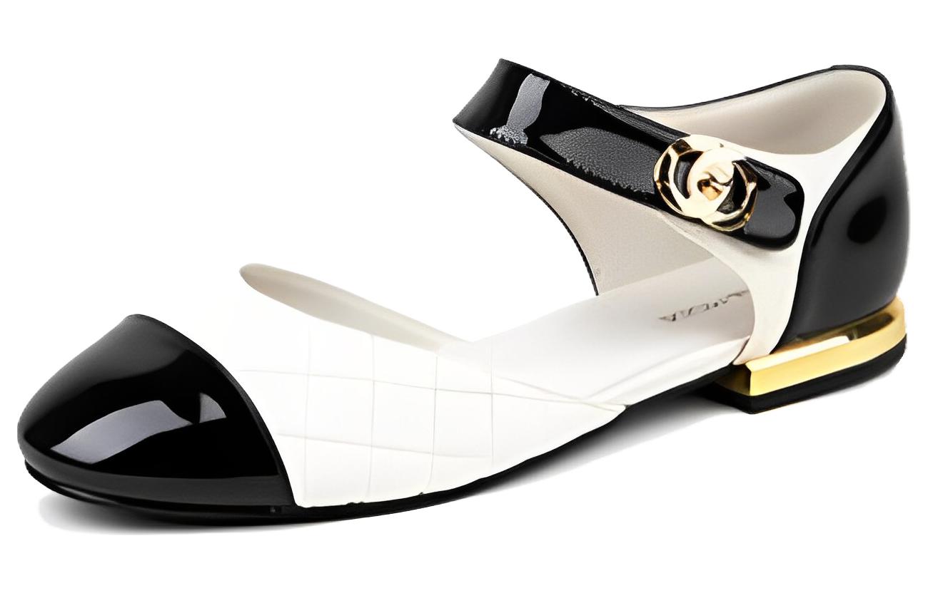 (W) Exull Mary Jane 'Magic Tape Round Toe Black and White'