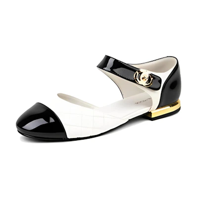 (W) Exull Mary Jane 'Magic Tape Round Toe Black and White'