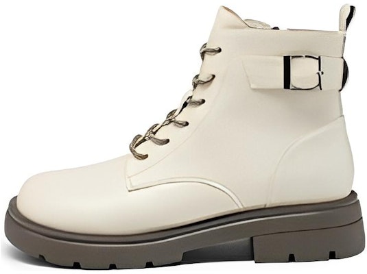 EXULL 依思Q PU 復古英倫厚底 短筒 馬丁靴 女款 米白色 Buy EXULL 依思Q PU 復古英倫厚底 短筒 馬丁靴 女款 米白色