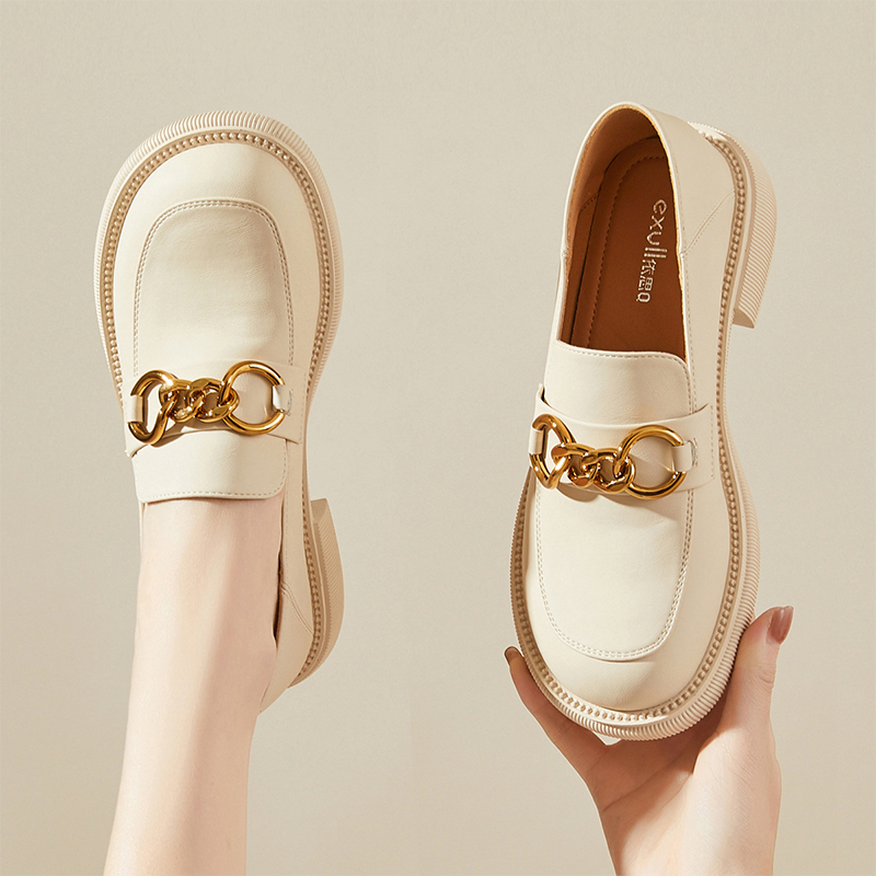 Purchase (Women) Exull PU Round Toe Loafers 'Casual Versatile' 82151040