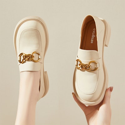 EXULL 依思Q PU 圓頭樂福百搭 休閒單鞋 女款 Purchase EXULL 依思Q PU 圓頭樂福百搭 休閒單鞋 女款