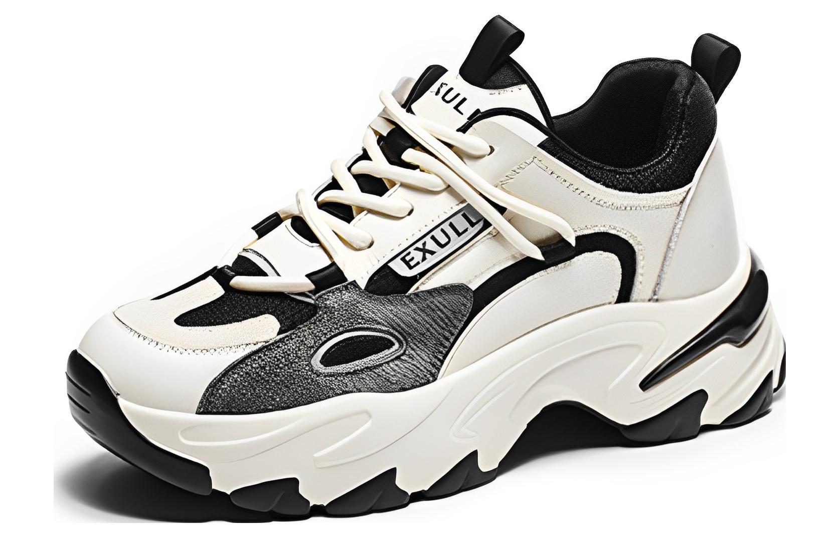 Buy (W) Exull仿皮革黑色老爹鞋 厚底松糕鞋 7315700360