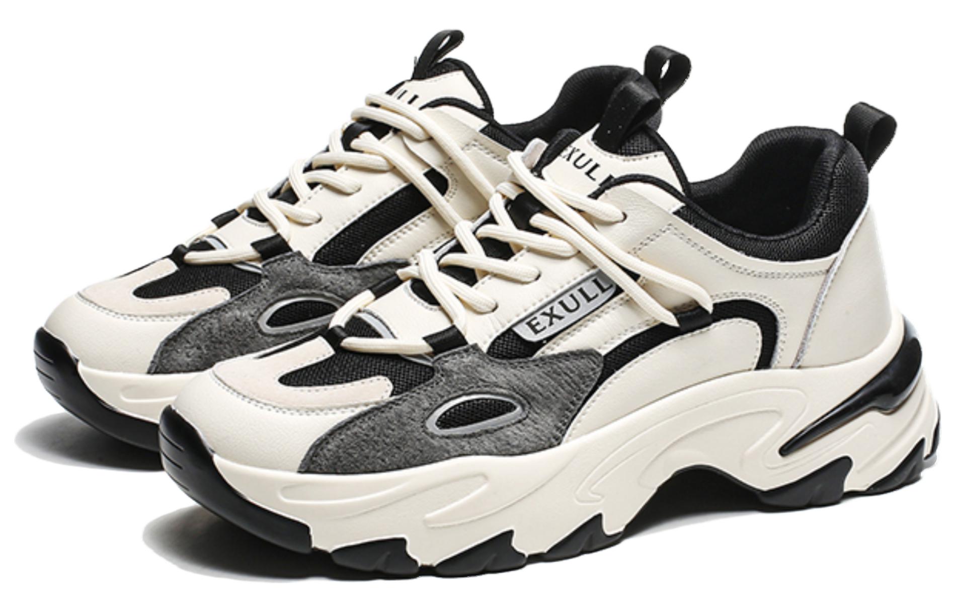 Order (W) Exull仿皮革黑色老爹鞋 厚底松糕鞋 7315700360