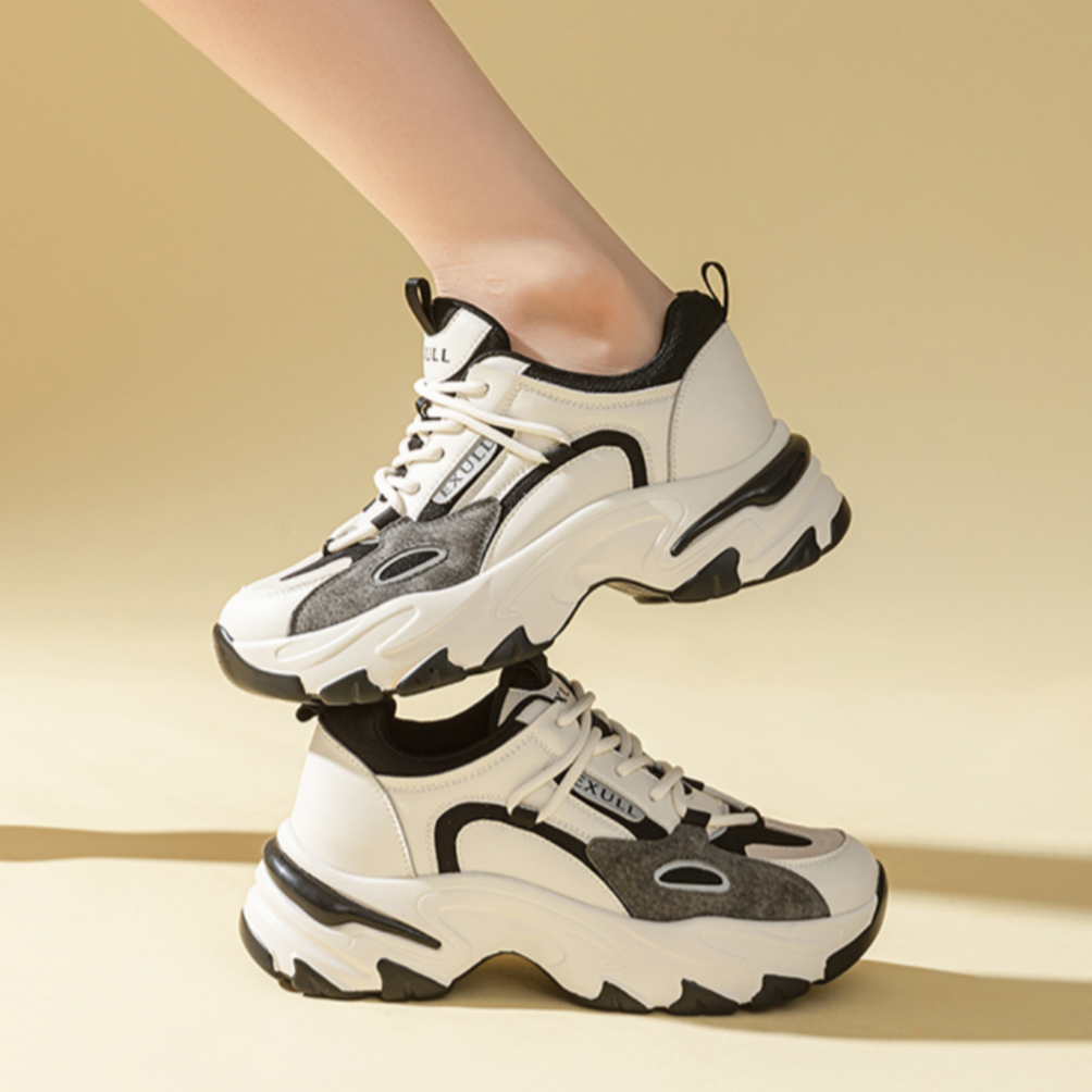 Shop (W) Exull仿皮革黑色老爹鞋 厚底松糕鞋 7315700360