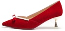 Buy (W) EXULL Q 6cm 'Pointed Toe Berwarna Merah Baldu dan Mutiara Stiletto' 1315001510