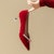 (W) EXULL Q 6cm 'Pointed Toe Berwarna Merah Baldu dan Mutiara Stiletto' 1315001510